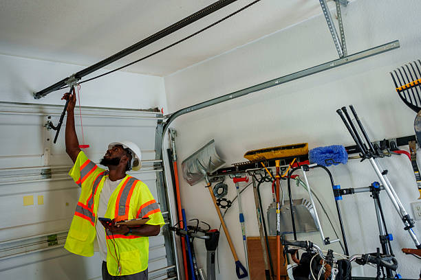 Professional Garage Door Roller Replacement technician working in Wolf Lake, MI
